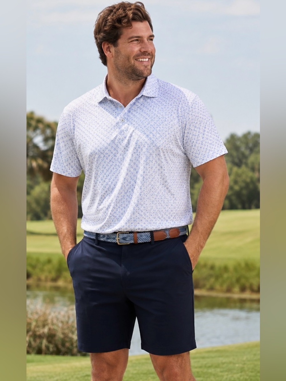 Peter Millar Navy Flat Front Men’s Shorts